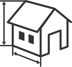 Image d'un dessin de maison avec des mesures